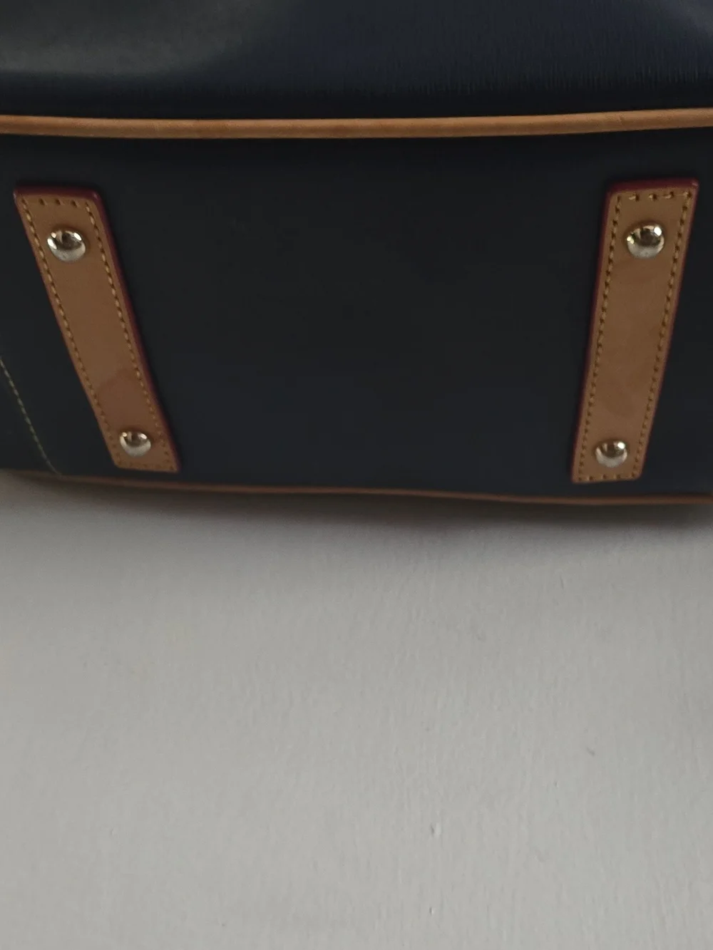 Dooney & Bourke Navy with Tan Leather Trim Shoulder Bag